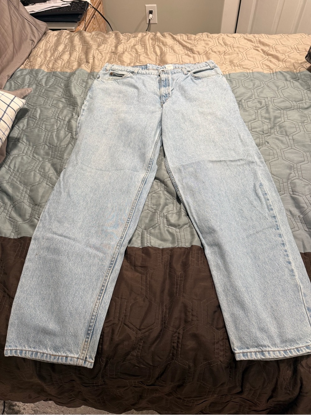 VTG 90s Levi's 560 Jeans Mens 40x34 Blue Loose Tapered Orange Tab Made In USA